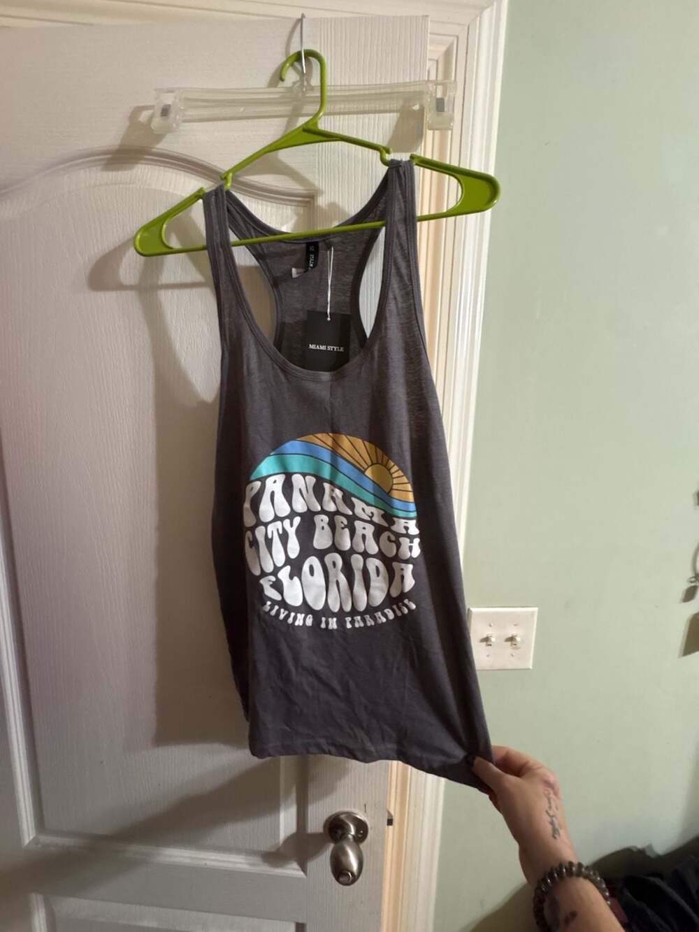 Miami Style Panama City Beach Florida Racerback Tank Top